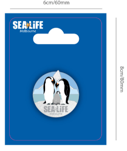 SL Pin Badge Penguin Family Scene